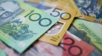 Stock image of Australian money - $100, $50 and $20 notes