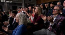 Moment applause ripples through Question Time audience at Andrew news