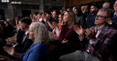Moment applause ripples through Question Time audience at Andrew news