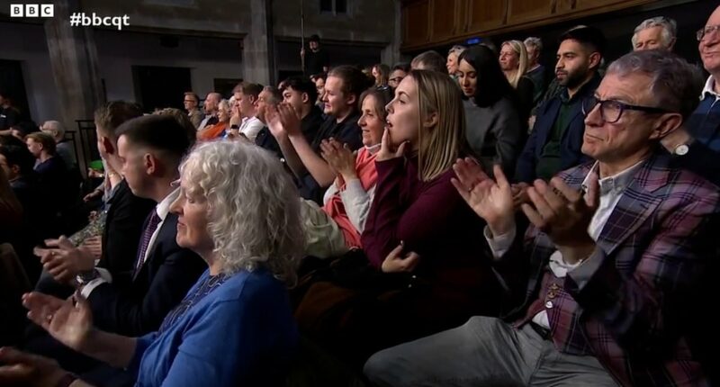 Moment applause ripples through Question Time audience at Andrew news