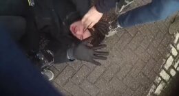 Moment police arrest ringleader outside B&Q for torching warehouse