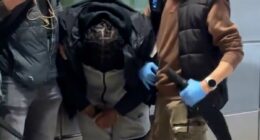 Moment police find two machetes while stopping teens at tube station 