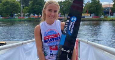 Kristy Appleton fell sick with meningococcal B on the day she returned home from competing on the world stage in waterskiing.
