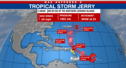 NHC continues to monitor Tropical Storm Jerry, system in Gulf