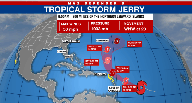 NHC continues to monitor Tropical Storm Jerry, system in Gulf
