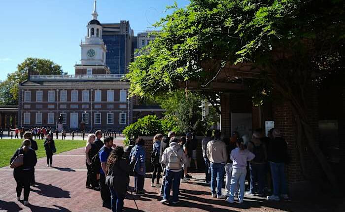 National parks will remain 'generally' open during the shutdown, but Liberty Bell doors are closed