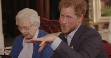 Nervous Prince Harry feared putting the late Queen in an awkward position... only to find out the Monarch would create one of the most viral moments