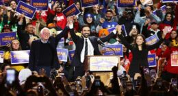 New York mayoral candidate Zohran Mamdani rallies voters with support from Bernie Sanders and AOC