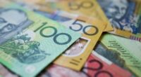 Stock image of Australian money - $100, $50 and $20 notes