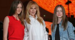 Nicole Kidman is supported by children Sunday Rose and Faith