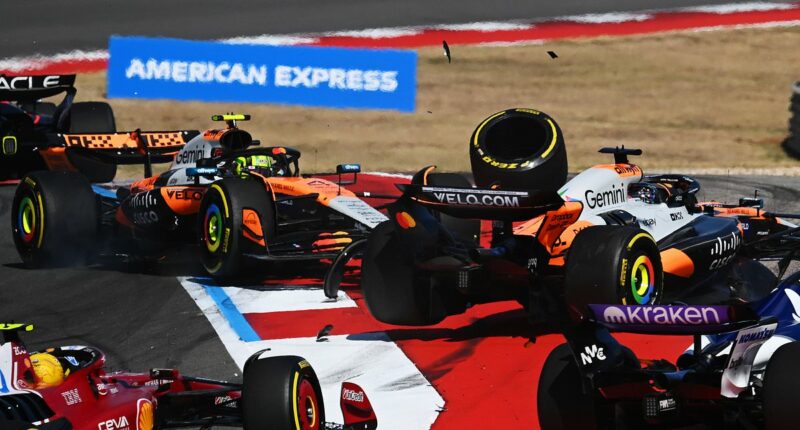 Oscar Piastri and Lando Norris crash AGAIN: McLaren in turmoil as two stars collide on first corner