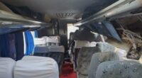 A passenger bus in northeastern Brazil crashed into a sand embankment and flipped on its side, killing 15 people, local authorities said on Saturday.