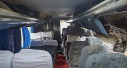 A passenger bus in northeastern Brazil crashed into a sand embankment and flipped on its side, killing 15 people, local authorities said on Saturday.