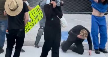 Pastor claims he was praying when ICE agents shot him with pepper ball