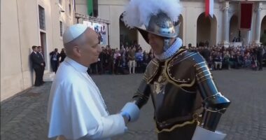 Pope Leo XIV lends star power to Swiss Guards swearing-in ceremony as his army struggles to find recruits