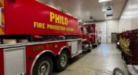 Power pole catches fire, causes temporary outage in Philo