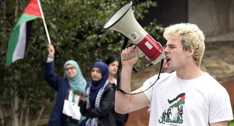 Pro-Palestine students chant 'from the river to the sea'