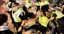 Pro-Palestinian agitators attack police as riot erupts in Dem-run city, officials say