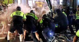 Pro-Palestinian agitators hit with felony 'promotion of anarchy' charges after riot in Dem-run city: officials
