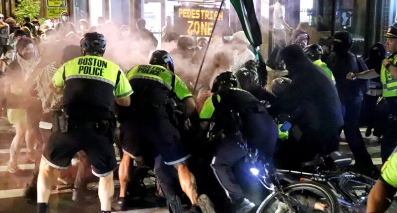 Pro-Palestinian agitators hit with felony 'promotion of anarchy' charges after riot in Dem-run city: officials