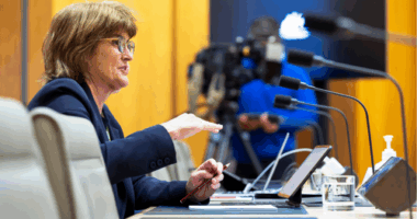 Michele Bullock at a Senate estimates hearing, October 10, 2025.