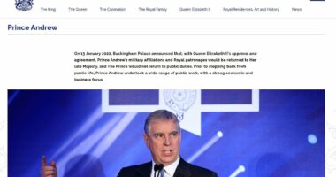 Sarah Ferguson changes social media handle and Prince Andrew's Duke of York title is scrubbed from the Royal family's website