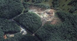 Satellite image shows devastation left after bomb factory explosion