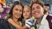 See the powerful moment Reece Walsh reunites with his ex at the NRL grand final after they had a baby when he was just 18