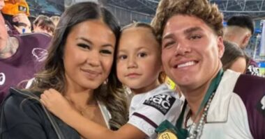 See the powerful moment Reece Walsh reunites with his ex at the NRL grand final after they had a baby when he was just 18