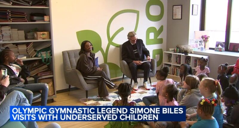 Simone Biles in Chicago: Olympic gymnast speaks with children in foster care system at Friends of the Children event in West Loop