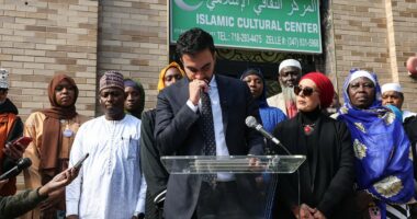 Socialist NYC mayoral favorite sobs as he recalls Muslim aunt being too scared to wear hijab in public after 9/11