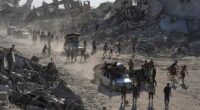 Some Palestinians pack up and move north toward their homes in Gaza after ceasefire goes into effect