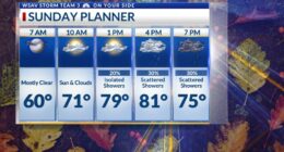 Storm Team 3: Warm & Breezy Sunday with showers, sunshine returns for next week