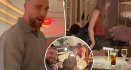 Taylor Swift emerges with Travis Kelce to celebrate Chiefs win against Raiders