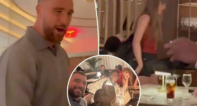 Taylor Swift emerges with Travis Kelce to celebrate Chiefs win against Raiders