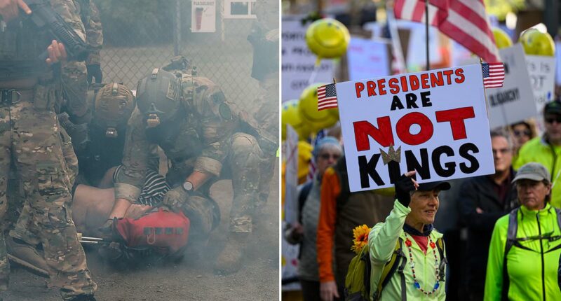 Tear gas fired outside Portland ICE facility at No Kings Day protest