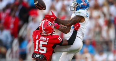 The Latest: Three ranked matchups in the AP Top 25 headline next weekend