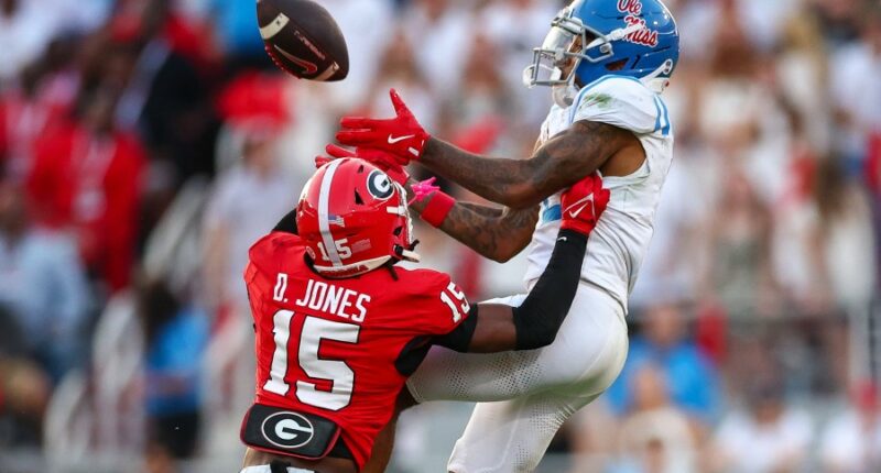 The Latest: Three ranked matchups in the AP Top 25 headline next weekend