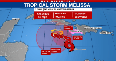 Tropical Storm Melissa to strengthen Friday: NHC