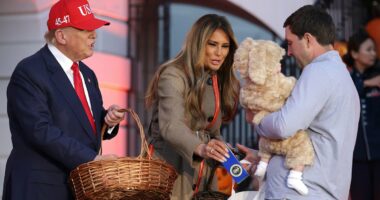 Trump greets children at White House Halloween event