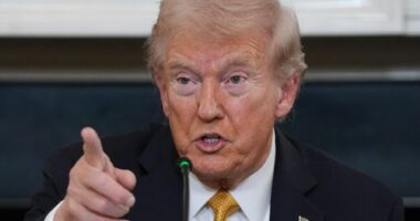 President Donald Trump answers questions from reporters during a roundtable on criminal cartels in the State Dining Room of the White House, Thursday, Oct. 23, 2025, in Washington. (AP Photo/Evan Vucci)