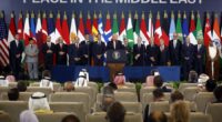 Trump urges leaders to put 'old feuds' aside as he calls for a new era of harmony in the Middle East