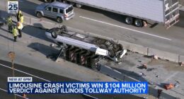 Victims of deadly 2016 limo rollover crash on I-90 near Elgin win $104M verdict against Illinois State Toll Highway Authority