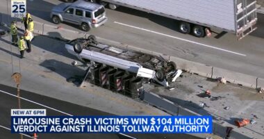 Victims of deadly 2016 limo rollover crash on I-90 near Elgin win $104M verdict against Illinois State Toll Highway Authority
