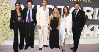 Victoria Beckham is supported by her family at documentary premiere