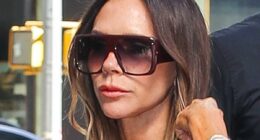 Victoria Beckham puts on a VERY leggy display in a pencil skirt in NYC