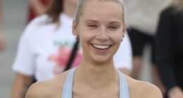 WAG Annalise Dalins flaunts her figure at Bondi Beach