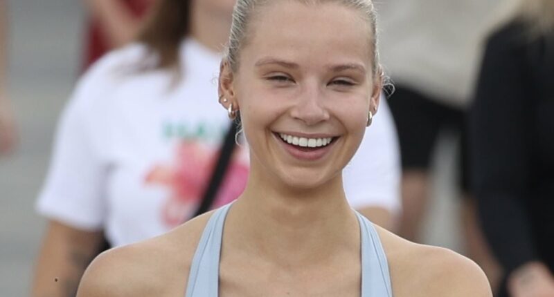 WAG Annalise Dalins flaunts her figure at Bondi Beach