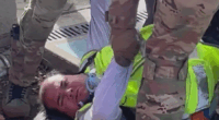 A blind man was dragged and arrested by federal agents at the ICE facility in Portland, October 2025 (KOIN)