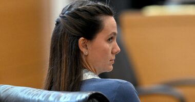 Ashley Benefield sits in court during her trial